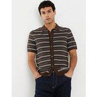 River Island Short Sleeve Knitted Stripe Shirt