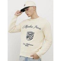 River Island Cream Slim Fit Embroidered Jumper