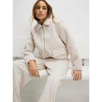 River Island Boiled Wool Harrington Zip Jacket