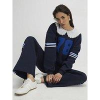 River Island Long Sleeve Collared Number Sweatshirt