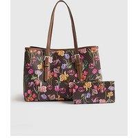 River Island Monogram Floral Wallet And Shopper Bag