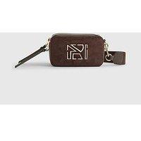 River Island Faux Suede Branded Cross Body Bag