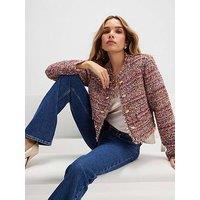 River Island Red Boucle Edge To Jacket