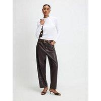 River Island Faux Leather Barrel Leg Trousers