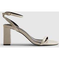 River Island Cream Block Heeled Open Toe Sandals