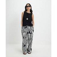 River Island Petite Linen Blend Printed Trousers