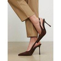 River Island Faux Suede Sling Back Court Heels