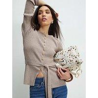 River Island Knitted Tie Waist Cardigan