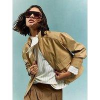 River Island Vinyl Funnel Neck Bomber Jacket
