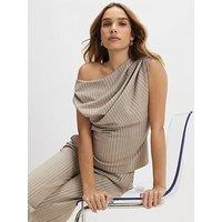 River Island Sleeveless Striped Drape Top