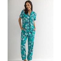 Pour Moi Pure Cotton Short Sleeve & Trouser Revere Collar Pyjama Set