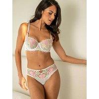 Pour Moi Roxanne Embroidered High Leg Mesh Brief