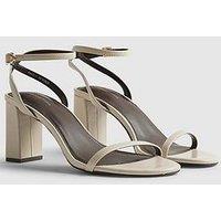 River Island Cream Wide Fit Block Heeled Open Toe Sandals