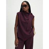River Island Asymmetric Tie Neck Top