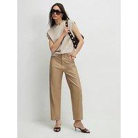 River Island Faux Leather Barrel Leg Trousers