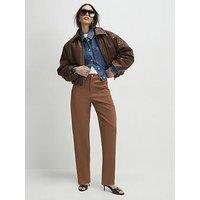 River Island Faux Suede Barrel Leg Trousers