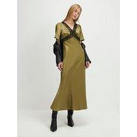 River Island V Neck Lace Slip Dress