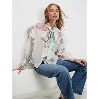 River Island Floral Pussybow Blouse