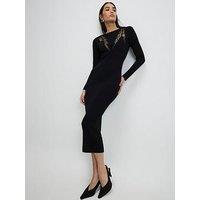 River Island Lace Insert Rib Dress