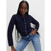 River Island Collared Flower Detail Cardigan