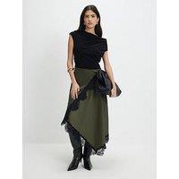 River Island Petite Lace Hybrid Drape Maxi Dress