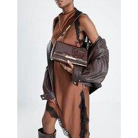 River Island Patent Bar Front Clutch Bag - Brown