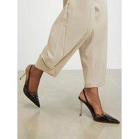 River Island Perspex Sling Back Court Heels - Brown