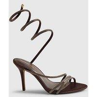 River Island Embellished Wrap Around Heeled Sandals - Brown