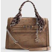 River Island Faux Suede Crossbody Handbag - Beige