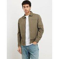 River Island Regular Fit Curved Hem Zip Overshirt