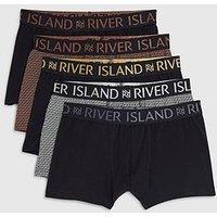 River Island Rr Print Metallic Pack Of 5 Trunks