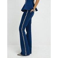 River Island Denim Embellished Bootcut Jeans - Blue