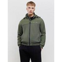 River Island Hooded Bomber Jacket - Green