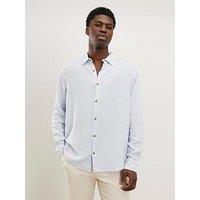 River Island Regular Fit Linen Blend Shirt - Blue