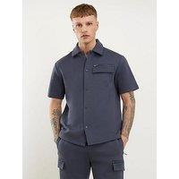 River Island Premium Regular Fit Nylon Pocket Shirt - Grey
