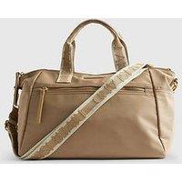River Island Cabin Size Logo Holdall - Beige