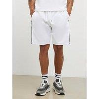 River Island Slim Fit Textured Tipped Shorts - White