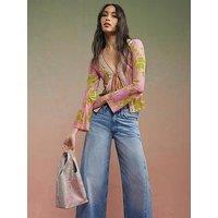 River Island Year Zero Floral Tie Front Cover Up - Pink