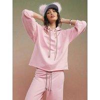 River Island Year Zero Embellished Cord Hoodie - Pink