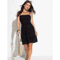Pour Moi Mia Strapless Shirred Bodice Frill Beach Dress