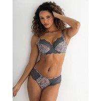 Pour Moi Bliss Printed Mesh Non-Padded Side Support Bra D-J