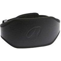 Decathlon Durable Leather Weight Training Lumbar Belt - Black