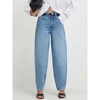 River Island Mid Rise Barrel Leg Jeans