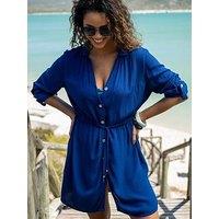 Pour Moi Crinkle Long Sleeve Beach Shirt