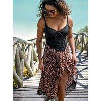 Pour Moi Fringe Trim Crinkle Multiway Sarong