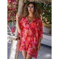 Pour Moi Chiffon V-Neck Embellished Kaftan