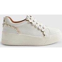 River Island Scallop Trim Lace Up Trainers