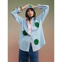 River Island Year Zero Stripe Smiley Face Shirt