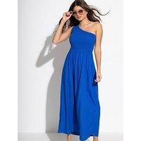 Pour Moi Mara One Shoulder Shirred Bodice Maxi Dress