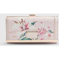 River Island Floral Print Clip Top Purse - Pink